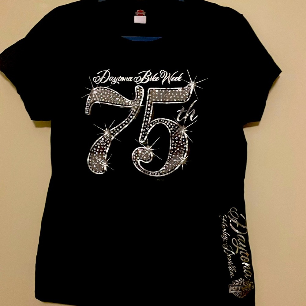 Harley Davidson 75th anniversary Daytona Beach Bike week Blinged out